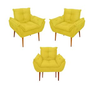 Kit 03 Poltronas Opala Confortável Sala, Quarto Escritorio