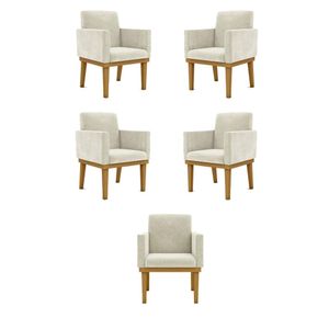Kit 05 Poltronas Decorativa Reforçada Oferta - Balaqui Decor Bege