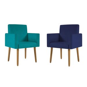 Kit 2 Cadeiras Poltronas Azul Marinho E Azul Turquesa