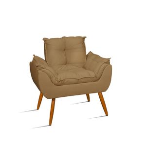 Poltrona Opala Decorativa - Escritório Recepção - Capuccino