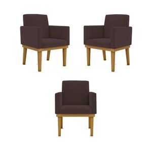 Kit 03 Poltronas Base Reforçada - Sala Quarto Escritorio