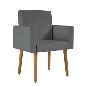 Poltrona Decorativa - Escritório - Recepção - Sala De Estar Cinza