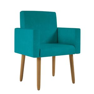 Poltrona Decorativa - Escritório - Recepção - Balaqui Decor Azul-turquesa