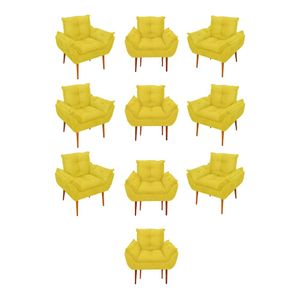 Kit 10 Poltronas Opala Sala Quarto Recepção Salão Suede