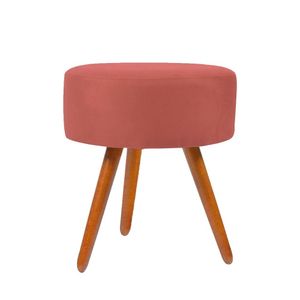 Puff Para Sala Redondo Pés Palito Suede Oferta Balaqui Decor