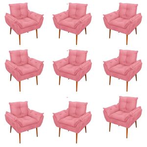 Kit 09 Cadeiras Poltronas Opala Clinica Salão  Balaqui Decor