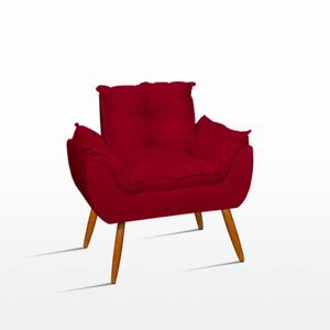 Poltrona Opala Decorativa - Escritório - Recepção - Vermelho