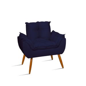 Poltrona Decorativaa Opala  Quarto, Escritorio Azul Marinho