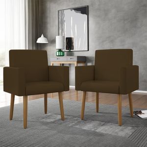 Kit 02 Poltronas Tecido Courino Para Salão - Balaqui Decor