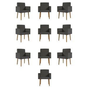 Kit 10 Poltronas Decorativa Recepção Oferta Courino Balaqui
