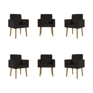Kit 06 Poltronas Decorativa Recepção Oferta Courino Balaqui