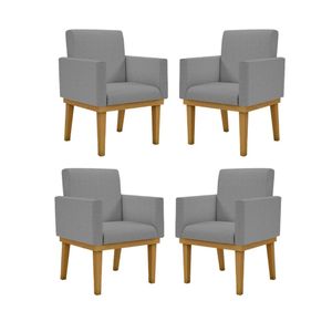 Kit 04 Cadeiras Decorativa Reforçada Oferta Balaqui Linho