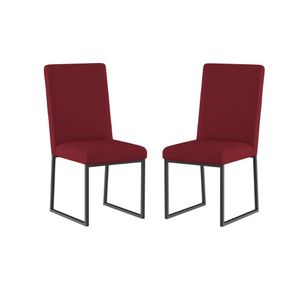 Kit 2 Cadeiras De Jantar Com Base de Ferro Preto – Balaqui