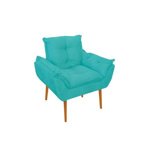 Poltrona Opala Decorativa Escritório Recepção Azul Turquesa