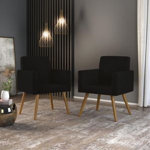 Kit 16 Poltronas Courino Preto