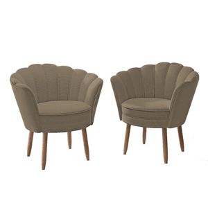 Kit 2 Poltronas Decorativa Flor Para Quarto Sala De Estar