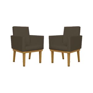 Kit 02 Poltronas Decorativa Reforçada Oferta Courino Balaqui