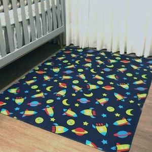 Tapete Infantil Antiderrapante Nave 130cmX100cm Júnior