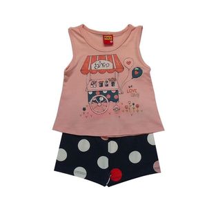 Conjunto Infantil Menina Com Estampa De Bolinhas Kyly