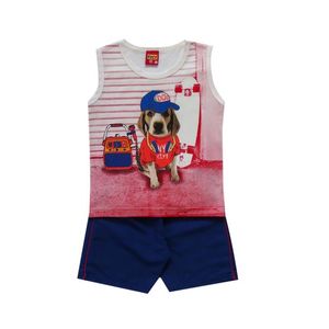Conjunto Infantil Menino Com Estampa De Cachorro Kyly