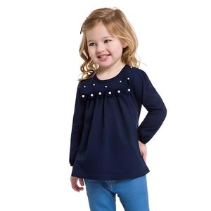 Blusa Infantil Menina Manga Longa Milon Azul Marinho