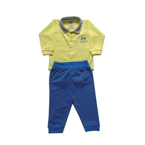 Conjunto Para Bebê Menino Malha Polo Club Manga Longa