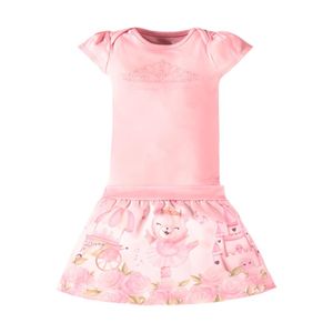 CONJUNTO BEBÊ MENINA PRINCESA ROSA GLINNY