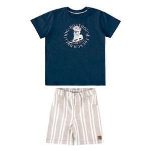 CONJUNTO MENINO CAMISETA BERMUDA BULLDOG IOLUIG!