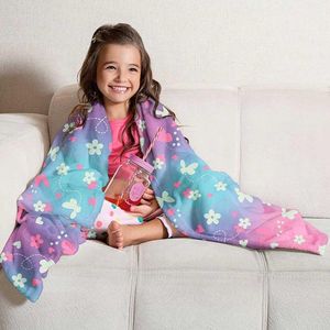 Manta Fleece Dupla Face Glow Kids Borboletas Lepper