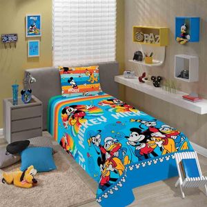 Jogo De Cama Microfibra Infantil Solteiro 3 Pçs Mickey Lepper