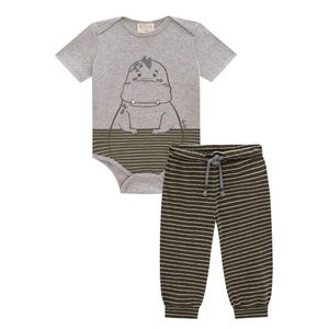 Pijama Bebê Body Calça Em Confort Baby Dino Luc.Boo