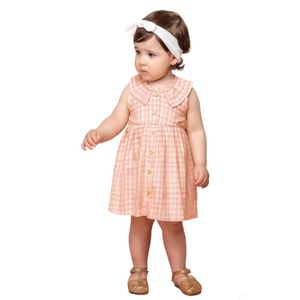 Vestido Bebê Infantil Viscose Sarjada Rosa Colorittá