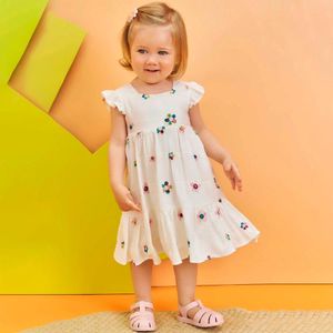 VESTIDO BEBÊ VISCOSE BORDADO FLORES CALCINHA
