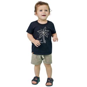 CONJUNTO CAMISETA BERMUDA MESCLADO BICOLOR LUC.BOO