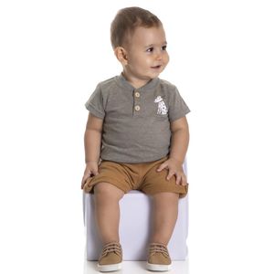 CONJUNTO MENINO CAMISETA BERMUDA PIQUETOM SERELEPE