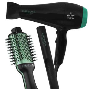 Kit Prancha Secador E Escova De Cabelo Babosa 220V