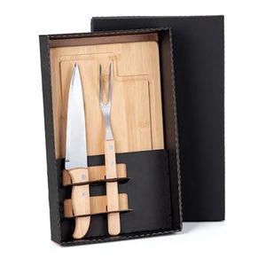 Kit para Churrasco em Bambu/Inox 3 Peças