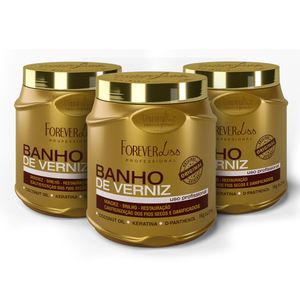 Combo Com 3 Máscaras Banho De Verniz Forever Liss