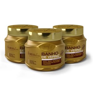 Combo Com 3 Máscaras Banho De Verniz Forever Liss 250g