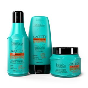 Kit Cachos Com Shampoo, Máscara e Creme De Pentear Forever Liss