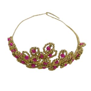 Coroa de Princesa Simples - Pink com Dourado