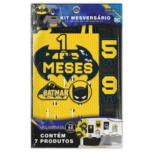 Kit Mesversário Batman - 60 Peças de Decoração Completa