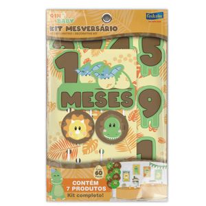 Kit Mesversário Dino Baby - 60 Peças Decorativas