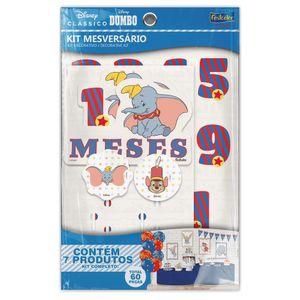 Kit Mesversário Dumbo - 60 Peças para Decoração Infantil