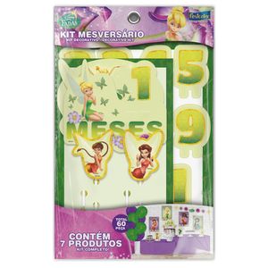 Kit Mesversário Fadas Disney - 60 Peças de Decoração