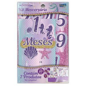 Kit Mesversário Sereia - 60 Peças de Decoração