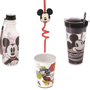 Kit Mickey, Copo, Canudo, Copo 2x1, Garrafa Vintage -  Disney