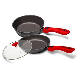 Panelas iChef Ultra Sauté Grand e Day By Day com Tampa de Vidro 24Cm Vermelha | Ichef