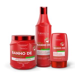 Kit Banho De Morango Profissional Brilho Extremo Forever Liss