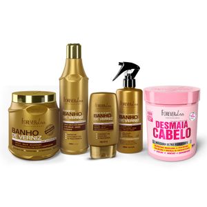 Kit Banho De Verniz Com Desmaia Cabelo Forever Liss